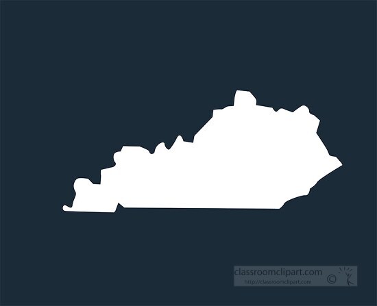 kentucky state map silhouette style clipart