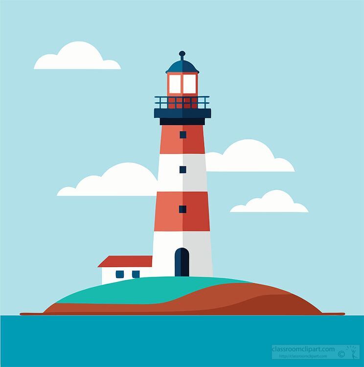 lighthouse on a small island