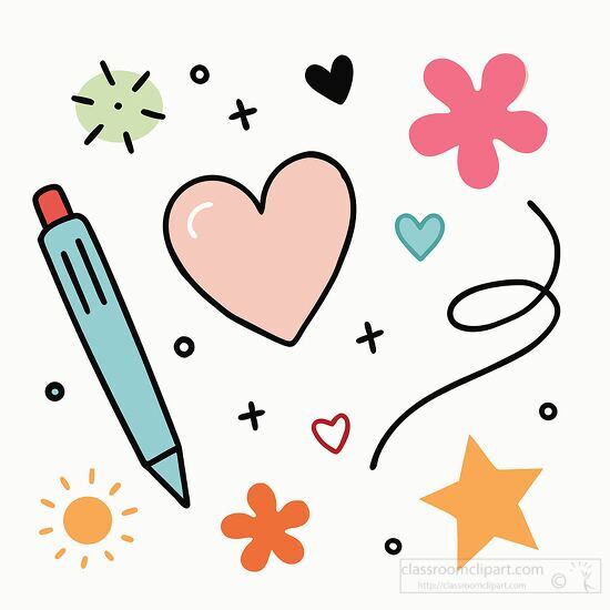 line doodle element vector hand drawn hearts