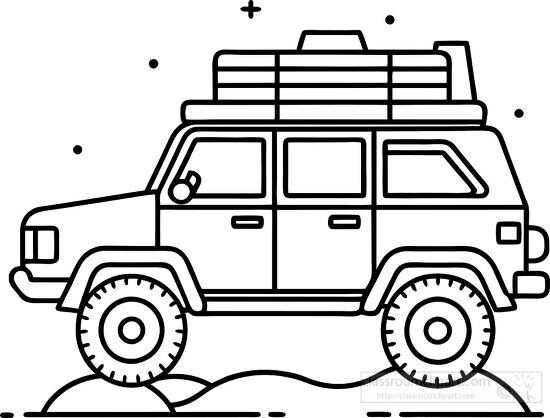 line drawing of a 4x4 SUV