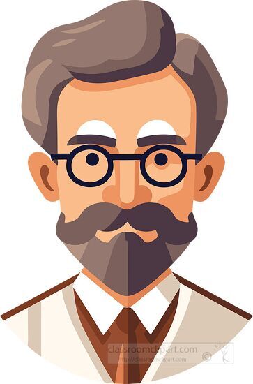 male scientist wearing glasses clip art