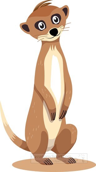 meerkat with a brown face and big eyes clip art