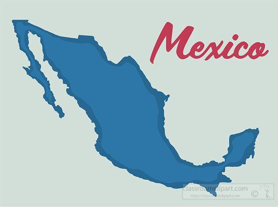 mexico country map with text clipart