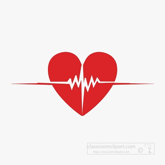 minimalist heart design with a stylized cardiac rhythm signifyin