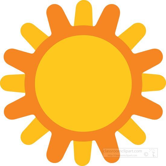 minimalist sun with a central orange core and stylized yellow ra