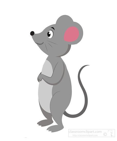 mouse standing upright with a happy expression