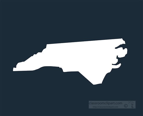 north carolina state map silhouette style clipart