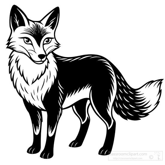 old lines with stylized strokes of fox standing