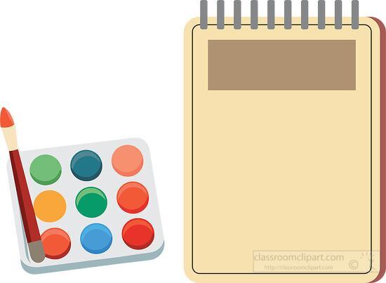 paint palette brush art watercolor school supply clip art