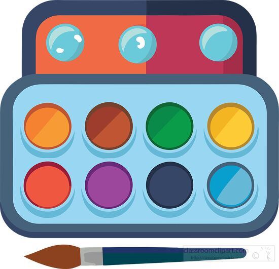 paint set colors art supplies watercolor clip art