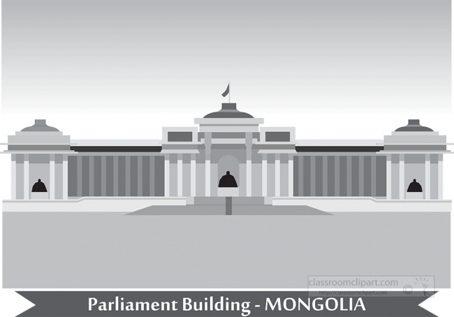 parliament building mongolia gray color clipart