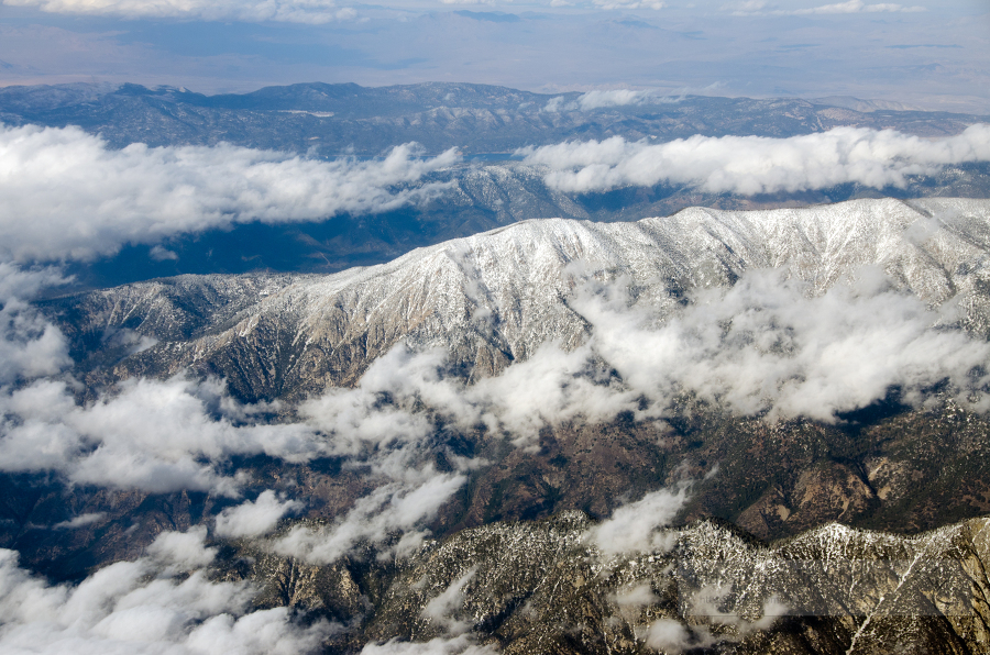 aerial view snow covered mountains southern california 0623