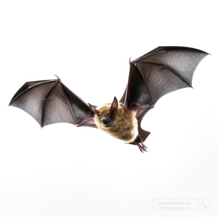 Bat flying isolated on white background