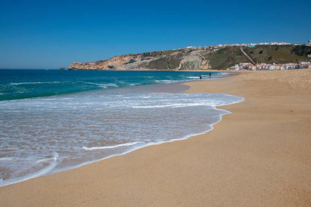 beautiful beach at nazare portuga