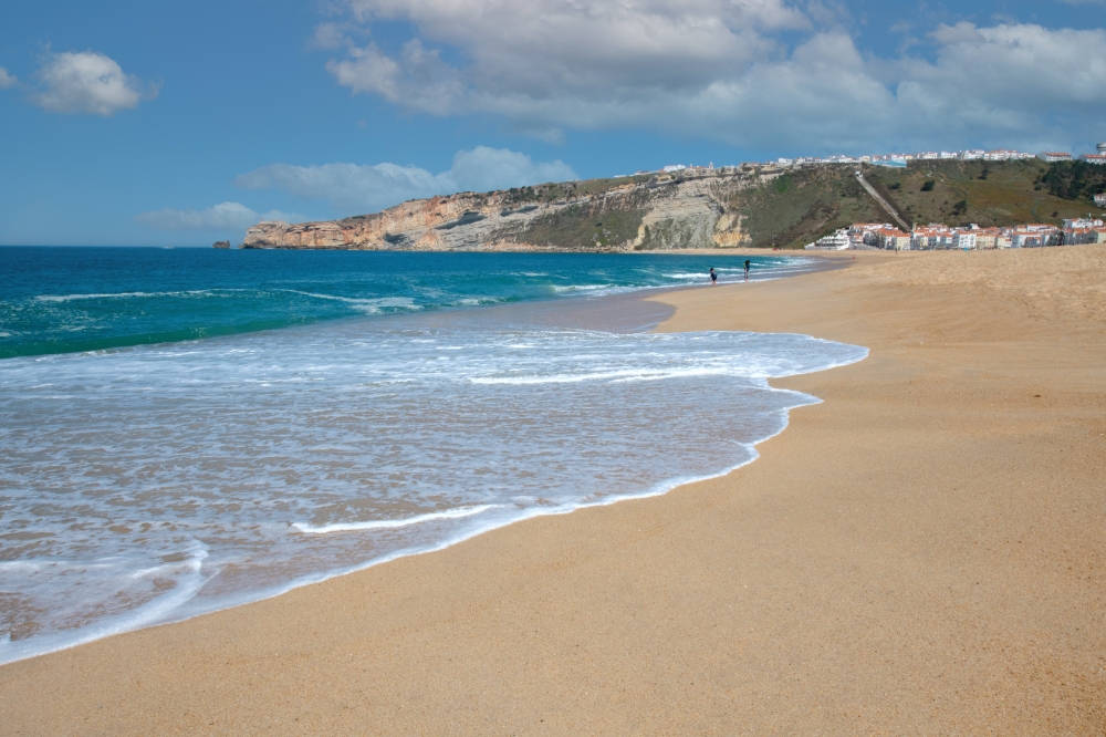 beautiful beach at nazare portuga