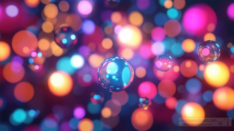 Colorful bokeh lights create an enchanting effect with bright hues of blue, pink, orange, and purple. This isolated effect on a transparent background adds a dreamy atmosphere perfect for any design.