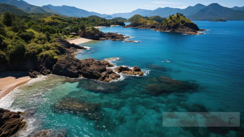 beautiful tropical beach with a clear blue sky