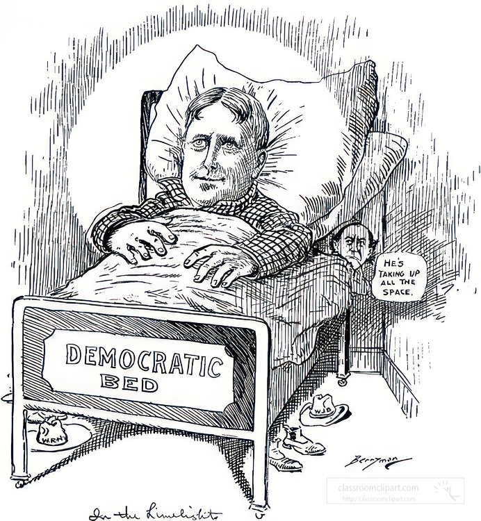 black and white american political cartoon a0021