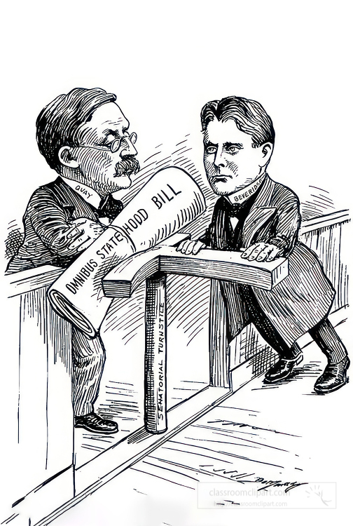 black and white american political cartoon a0191