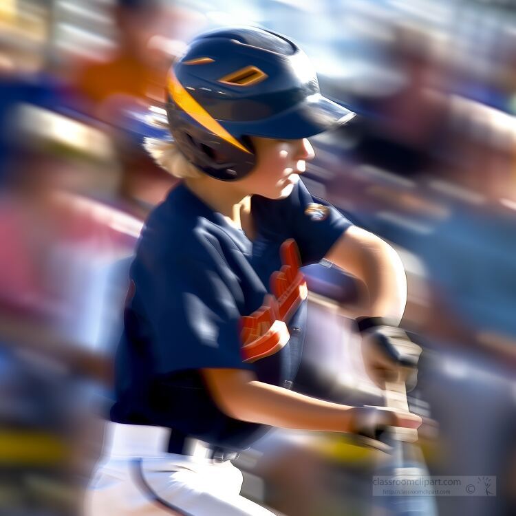 boy in baseball uniform and helmet hits the ball 