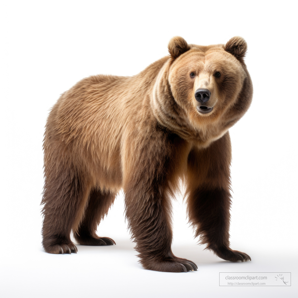 brown bear isolated on white background