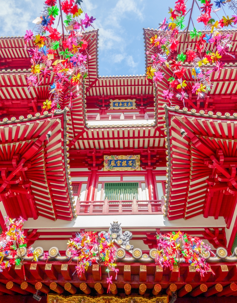 Buddhist temple located in China town Singapore
