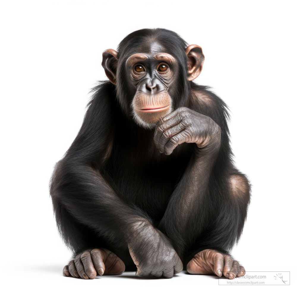 Chimpanzee isolated on white background