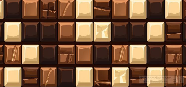 chocolate bar design with dark and light chocolate squares