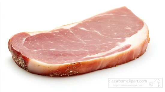 close up of a ham slice showing a delicate mix of lean meat