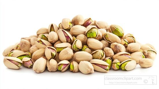 close up of shelled pistachios arranged in a heap