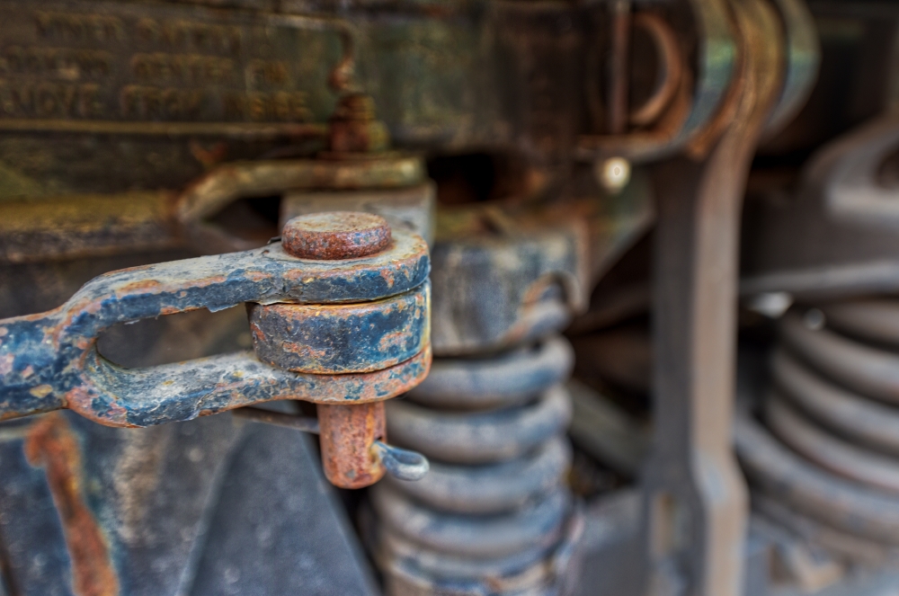 Closeup of train bolt photo