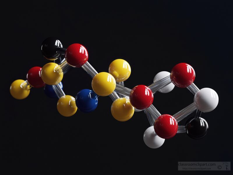 Colorful 3D Molecule Model Illustration