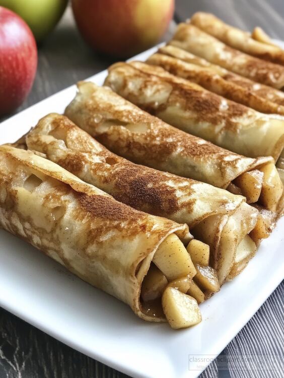 delicious plate of crisped apple crepes