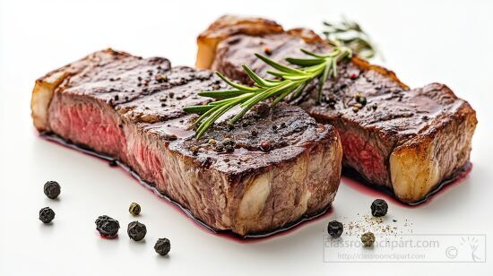 delicious serving of seared beef steak with herbs