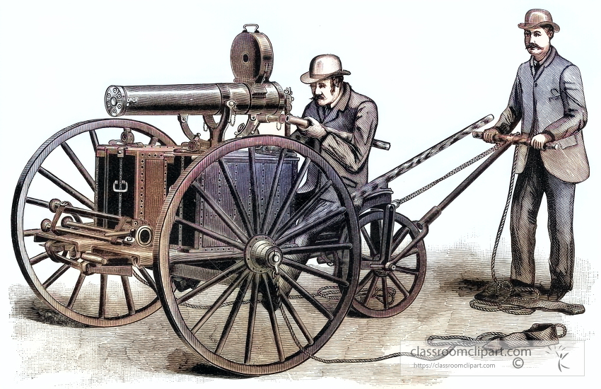 gatling gun with carriage and limber