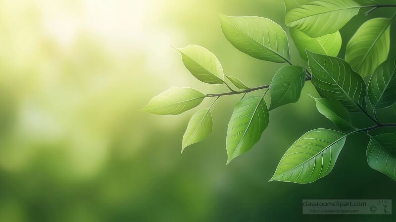 A branch of vibrant green kratom leaves is displayed against a blurred natural background. The leaves showcase their glossy texture and rich color, highlighting the plant