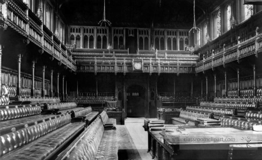 Interior of House of Commons Parliament House london England ear