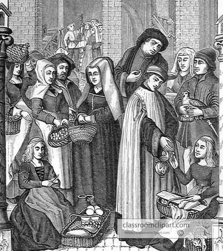 levied Tolls on Markets during the middle ages illustration