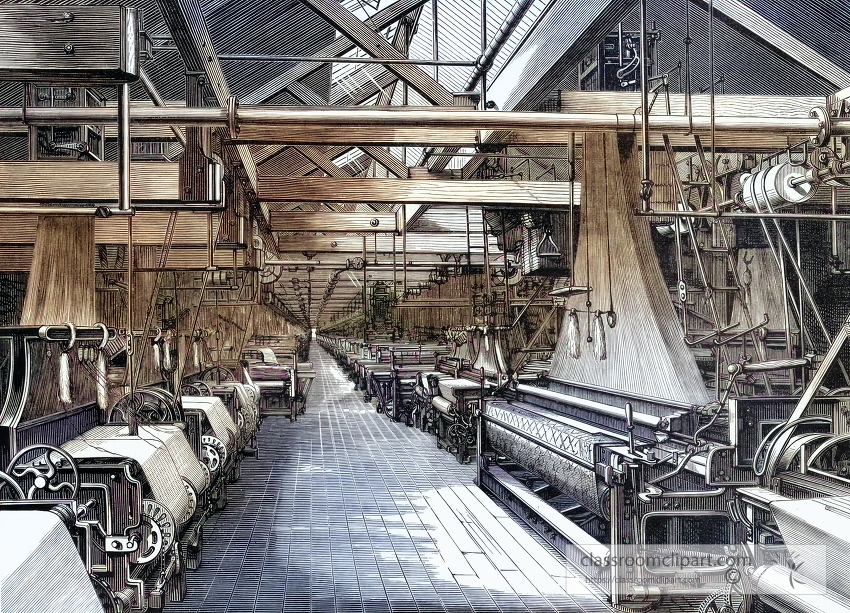 linen weaving room in factory