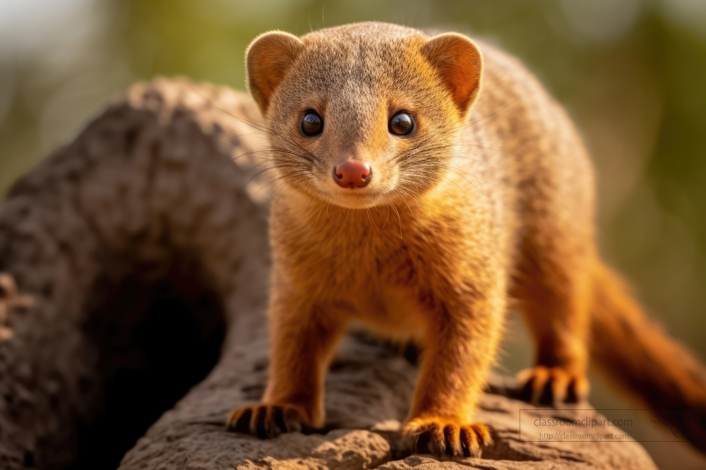 mongoose perched on rock