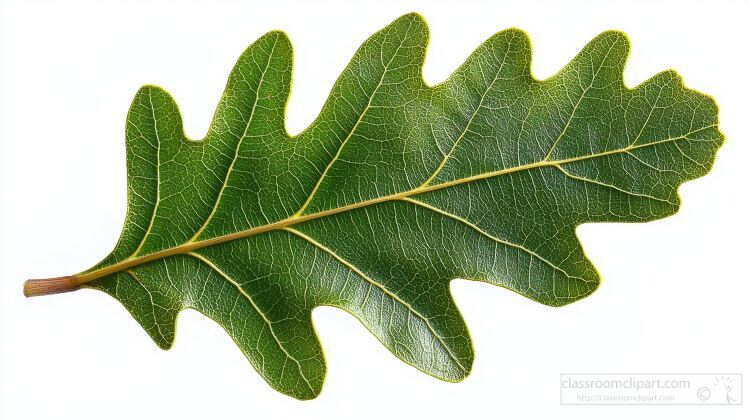 natural oak leaf isolated against a plain white surface