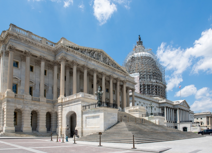 On top of Capital Hill sits the US Capital Building