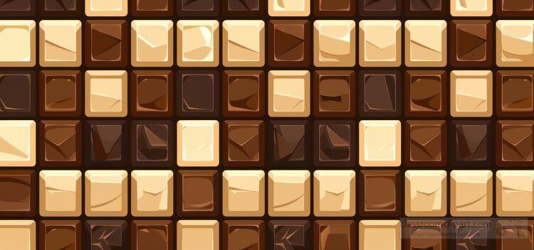 pattern of brown and beige chocolate squares