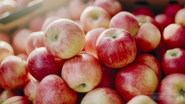 pile of freshly picked Juicy red apples