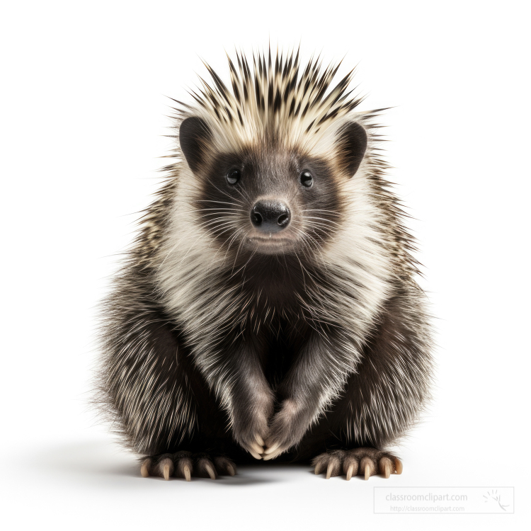 Porcupine paws together isolated on white background