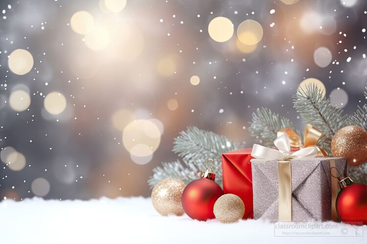 Realistic photo. Christmas banner with Christmas