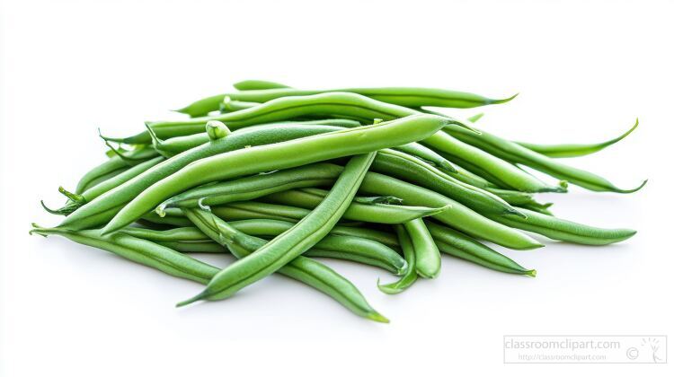 small mound of fresh green beans perfect for cooking