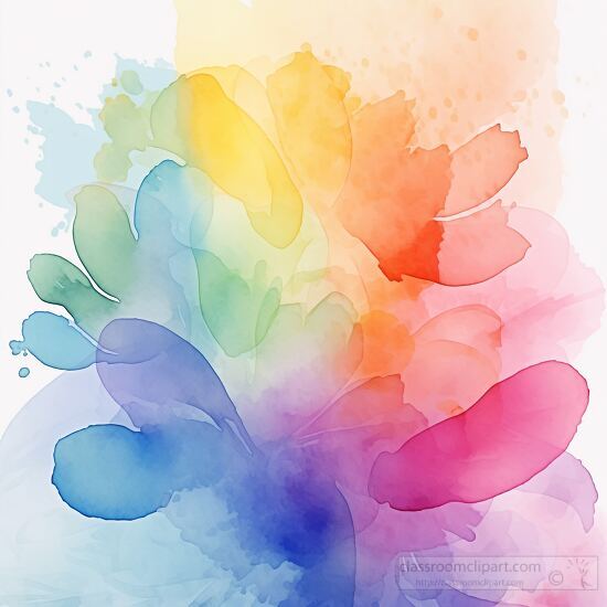 spring colorful mixture of watercolor splashes