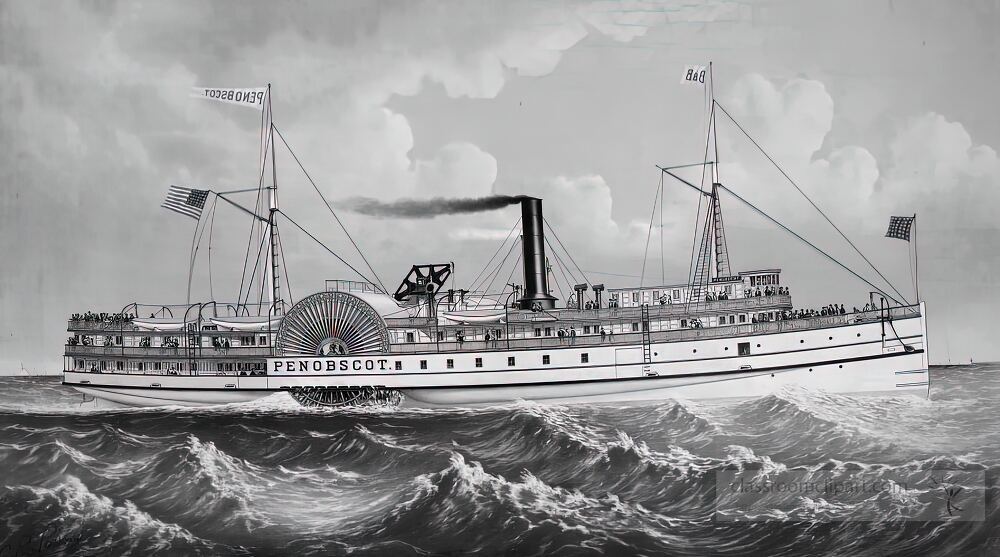 steamer penobscot one of the fleet forming the line between bost