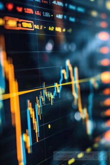 stock market chart representing economic trends and trades